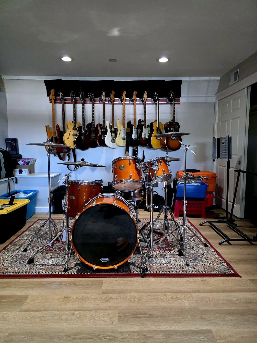 Full backline: drums, guitars, basses & amps