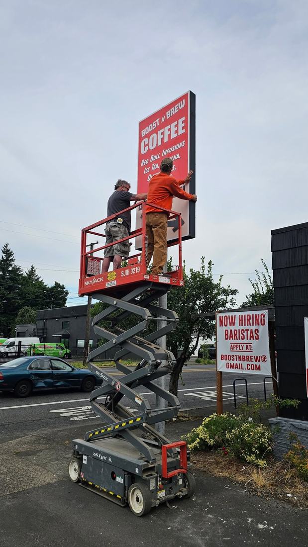 Drive-thru sign install