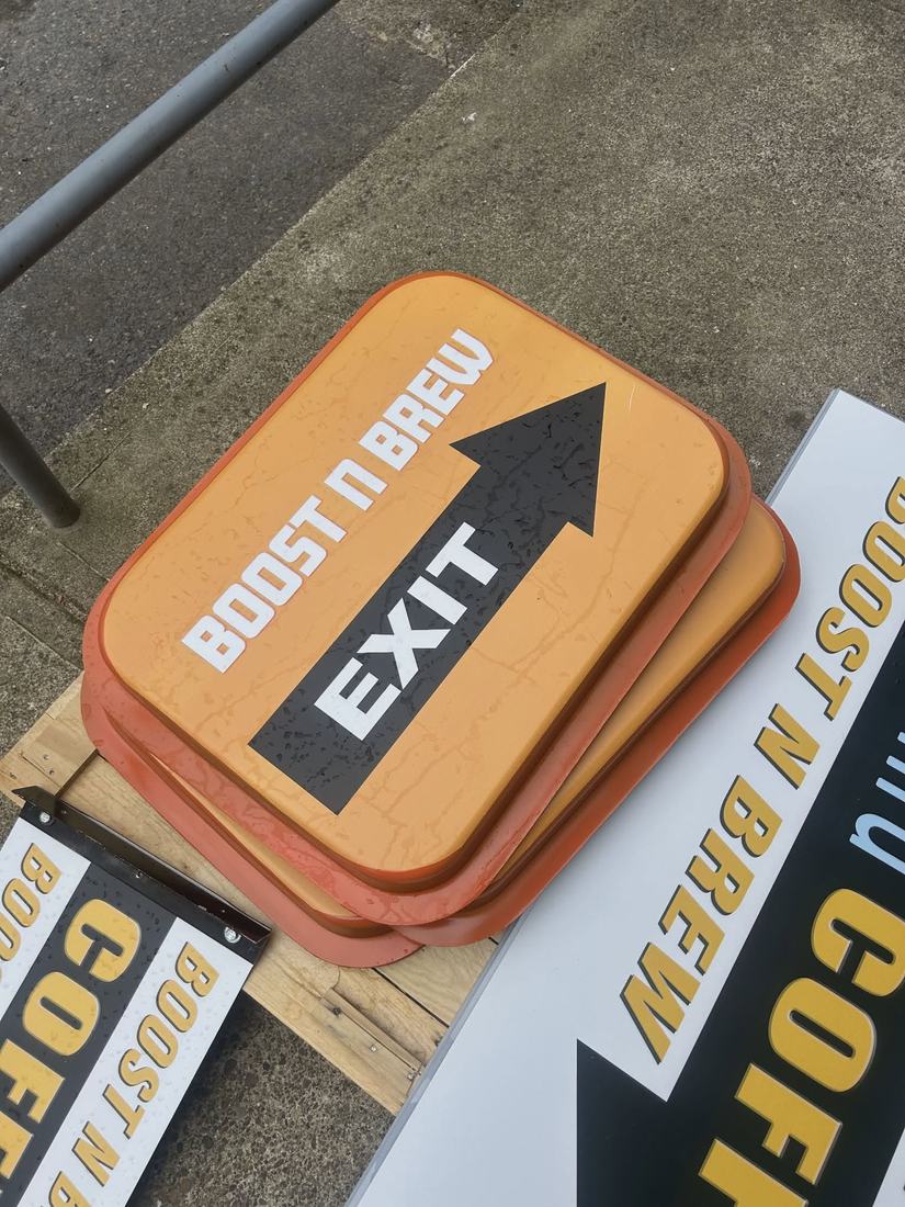 Custom wood-mounted signs