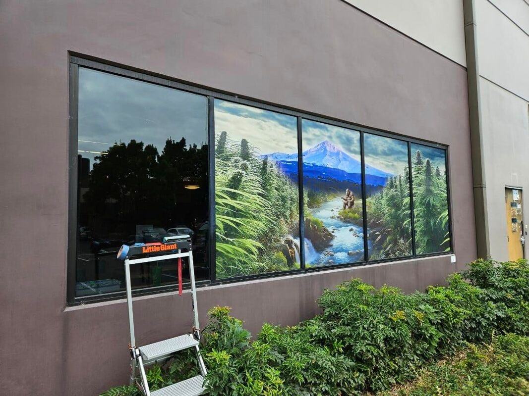 Scenic full-window mural